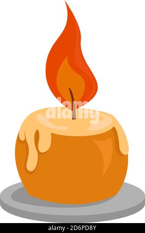 Brennende Kerze, Illustration, Vektor auf weißem Hintergrund. Stock Vektor