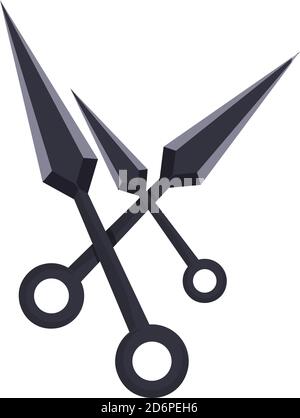 Kunai Messer, Illustration, Vektor auf weißem Hintergrund Stock Vektor