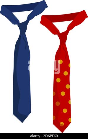 Zwei Krawatten, Illustration, Vektor auf weißem Hintergrund Stock Vektor