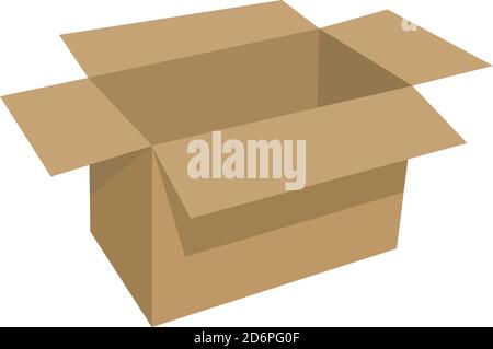 Leere Box, Illustration, Vektor auf weißem Hintergrund. Stock Vektor