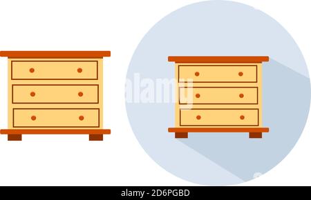 Kleidung Schublade, Illustration, Vektor auf weißem Hintergrund. Stock Vektor