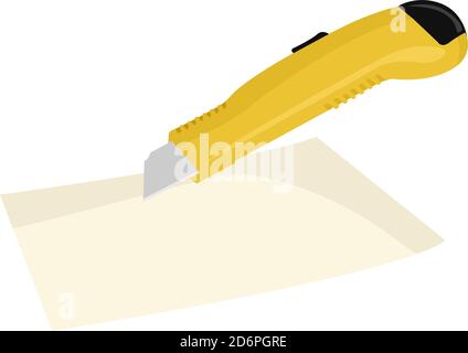 Papierschneider, Illustration, Vektor auf weißem Hintergrund Stock Vektor