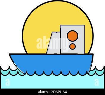 Nettes Schiff, Illustration, Vektor auf weißem Hintergrund Stock Vektor
