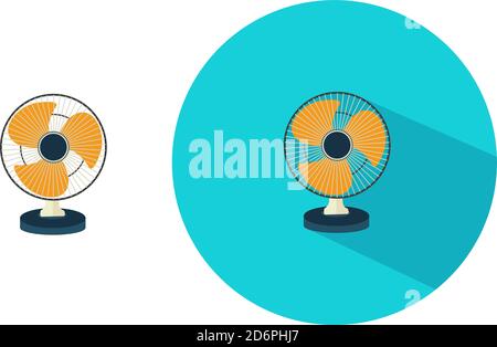 Tischventilator, Illustration, Vektor auf weißem Hintergrund. Stock Vektor