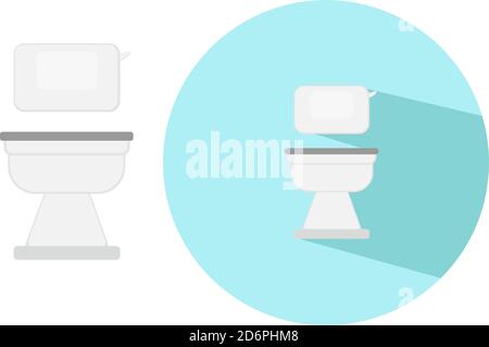 Weiße Toilettenschüssel, Illustration, Vektor auf weißem Hintergrund. Stock Vektor