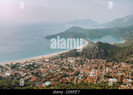 Sommer Blick auf Oludeniz Lagune Strand, Türkei Stockfoto