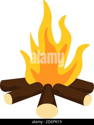 Brennendes Feuer, Illustration, Vektor auf weißem Hintergrund. Stock Vektor