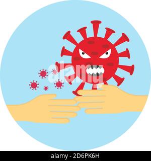 Kein Handshake, Illustration, Vektor auf weißem Hintergrund. Stock Vektor