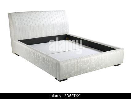 Bettgestell mit gepolstertem Kopfteil Stockfoto