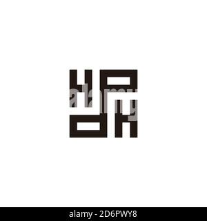 Abstrakter Buchstabe hp geometrische Linie Quadrat Logo Vektor Stock Vektor