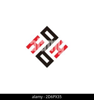 Abstrakter Buchstabe hq einfacher linearer quadratischer Logovektor Stock Vektor