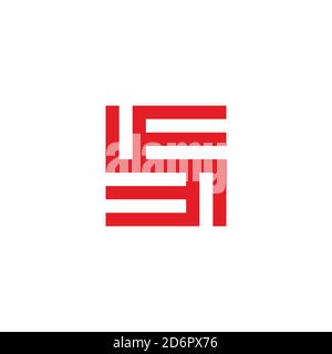 Abstrakter Buchstabe SE Quadrat geometrische Linie Logo Vektor Stock Vektor