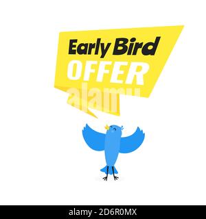 Early Bird Sonderangebot Rabatt Verkauf Event Banner flachen Stil Design Vektor Illustration. Stock Vektor