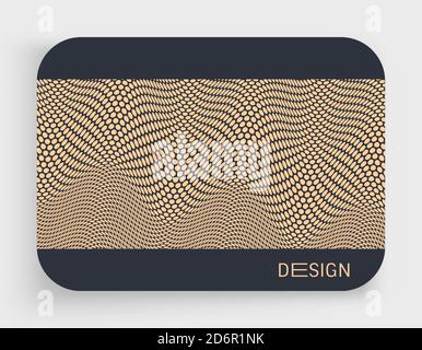 Gewellte Oberfläche mit optischer Illusion. Abstraktes Punktmuster. Vektorgrafik. Stock Vektor