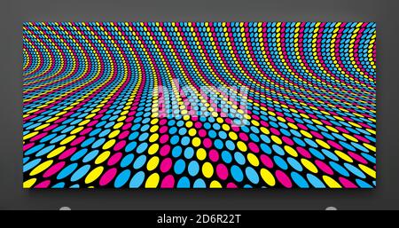 Gepunkteter Hintergrund mit Kreisen. Abstraktes Punktmuster. 3d-Vektordarstellung. Stock Vektor