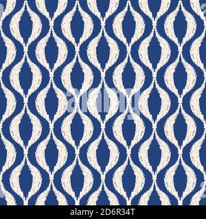 Nahtloses geometrisches Muster aus Wellen. Nahtloses Art Deco-Muster. Abstrakte Retro-Textur. Vintage Royal Tapete. Keramikfliesen. Vektorabbildung Stock Vektor