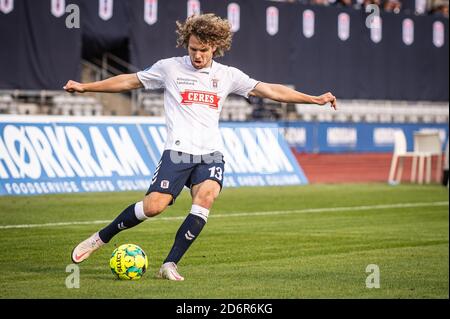 Aarhus, Dänemark. Oktober 2020. Alexander Munksgaard (13) von AGF beim 3F Superliga-Spiel zwischen Aarhus GF und AC Horsens im Ceres Park in Aarhus. (Foto: Gonzales Photo - Morten Kjaer). Stockfoto