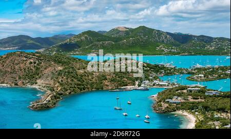 Antigua Bay, Shirley Heights Landschaft. Stockfoto