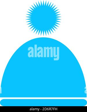 Winter Snowboard Cap Icon flach. Blaues Piktogramm auf weißem Hintergrund. Symbol für Vektorgrafik Stock Vektor