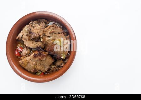 Roastbeef. Braten, Grillen, Grillen oder Grillen ist eine Kochtechnik, bei der Lebensmittel (in der Regel Fleischstücke) der Hitze von Feuer oder Embe ausgesetzt sind Stockfoto