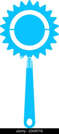 Baby Sitzsack Symbol flach. Blaues Piktogramm auf weißem Hintergrund. Symbol für Vektorgrafik Stock Vektor