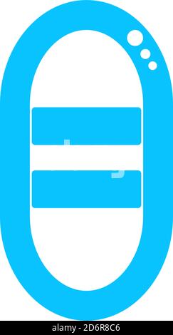 Boot Symbol flach. Blaues Piktogramm auf weißem Hintergrund. Symbol für Vektorgrafik Stock Vektor