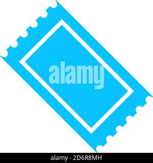 Ticket-Symbol flach. Blaues Piktogramm auf weißem Hintergrund. Symbol für Vektorgrafik Stock Vektor
