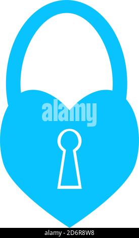 Symbol für Herzsperre flach. Blaues Piktogramm auf weißem Hintergrund. Symbol für Vektorgrafik Stock Vektor