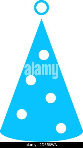 Party Hut Icon flach. Blaues Piktogramm auf weißem Hintergrund. Symbol für Vektorgrafik Stock Vektor