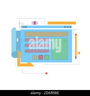 Prototyping-Webseite Stock Vektor