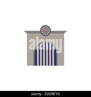 Symbol für Bahnhof. Monochrom einfaches Bahnhof Symbol für Vorlagen, Web-Design und Infografiken Stock Vektor