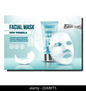 Gesichtsmaske Und Creme Creative Promo Banner Vektor Stock Vektor