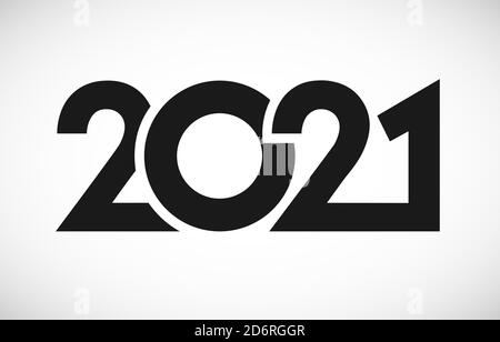 2021 Frohe Weihnachten und Happy New Year Kalender Logo. Zahlen im Minimalismus-Stil. Abstrakte isolierte Grafik Web-Design-Vorlage. Kreative Vektorgrafik Stock Vektor