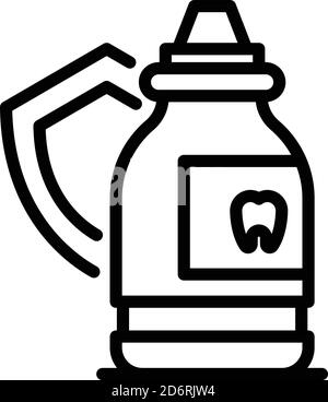 Mundspülung Symbol, Umrissstil Stock Vektor