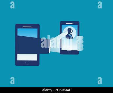 Ihre Nachricht oder Ihr Manager rufen Sie an. Konzept Business Technologie Vektor Illustration, Vektor Cartoon Charakter flach Stock Vektor