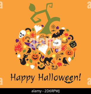 Halloween-Details in Form eines Kürbisses. Stock Vektor