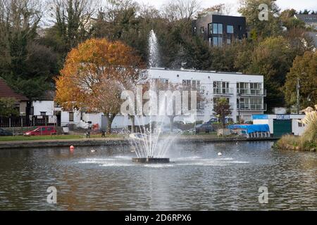 Wasserbrunnen in Trenance Gardens, Newquay, Cornwall Stockfoto