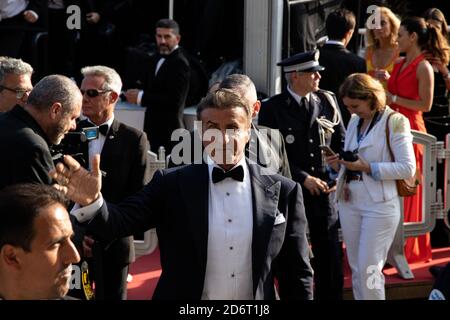 CANNES, FRANKREICH - 25. Mai 2019: Sylvester Stallone kommt bei den Filmfestspielen von Cannes an. Stockfoto