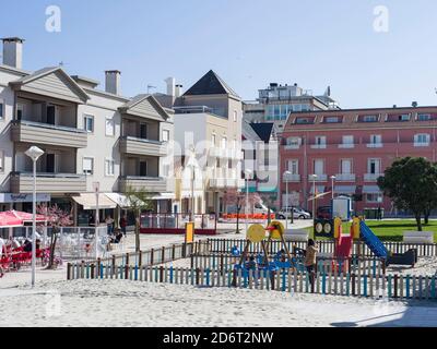 Küstendorf Barra, Vorort von Aveiro. Aveiro in Portugal an der Atlantikküste. Wegen der vielen Kanäle wird Aveiro das venedig o genannt Stockfoto