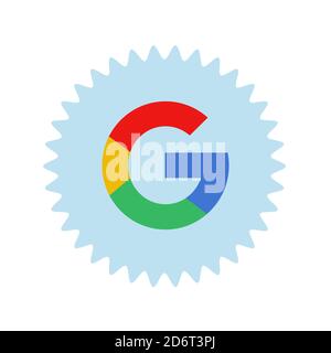 Google-Logo. Google ist die größte Internet-Suchmaschine, im Besitz der USA Google Inc. . Charkiw, Ukraine - Juni 2020 Stockfoto