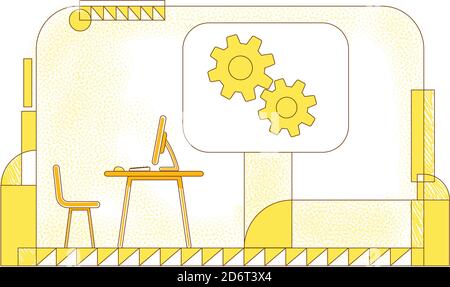 Directors Büro flach Silhouette Vektor Illustration Stock Vektor