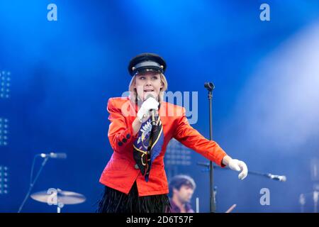 Nahaufnahme des Róisín Murphy auf der Hauptbühne des OnBlackheath Musik Festival 2106 Stockfoto