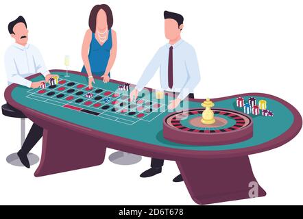 Gambler flache Farbe Vektor gesichtslose Zeichen Stock Vektor