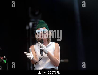 Nahaufnahme des Róisín Murphy auf der Hauptbühne des OnBlackheath Musik Festival 2106 Stockfoto