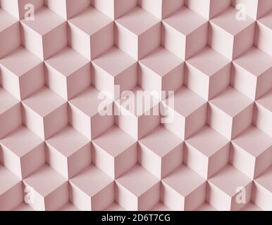 Abstraktes Mosaik Hintergrund mit 3d-Würfel. 3d-Rendering Stockfoto