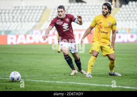 Turin, Italien. Oktober 2020. Andrea Belotti von Turin FC während der Serie A Fußballspiel Turin FC gegen Cagliari. Cagliari gewann 2-3 gegen den FC Turin im Olympiastadion Grande Torino in Turin. (Foto von Alberto Gandolfo/Pacific Press) Quelle: Pacific Press Media Production Corp./Alamy Live News Stockfoto