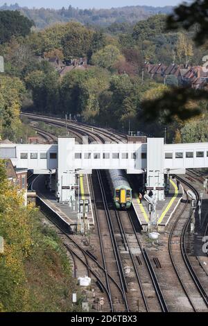 Allgemeine Ansicht des Haywards Heath Railway Station in West Sussex, England. Bild von James Boardman Stockfoto