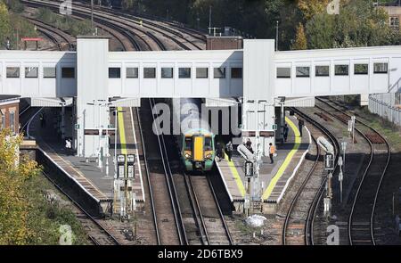 Allgemeine Ansicht des Haywards Heath Railway Station in West Sussex, England. Bild von James Boardman Stockfoto