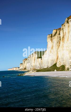 Klippen von Senneville-sur-Fecamp (76), in der natürlichen Region genannt Pays de Caux, entlang der "Cote d'Albatre" (normannische Küste) Stockfoto