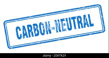 Carbon-neutrale Marke. Quadratisches Grunge-Zeichen isoliert auf weißem Hintergrund Stock Vektor